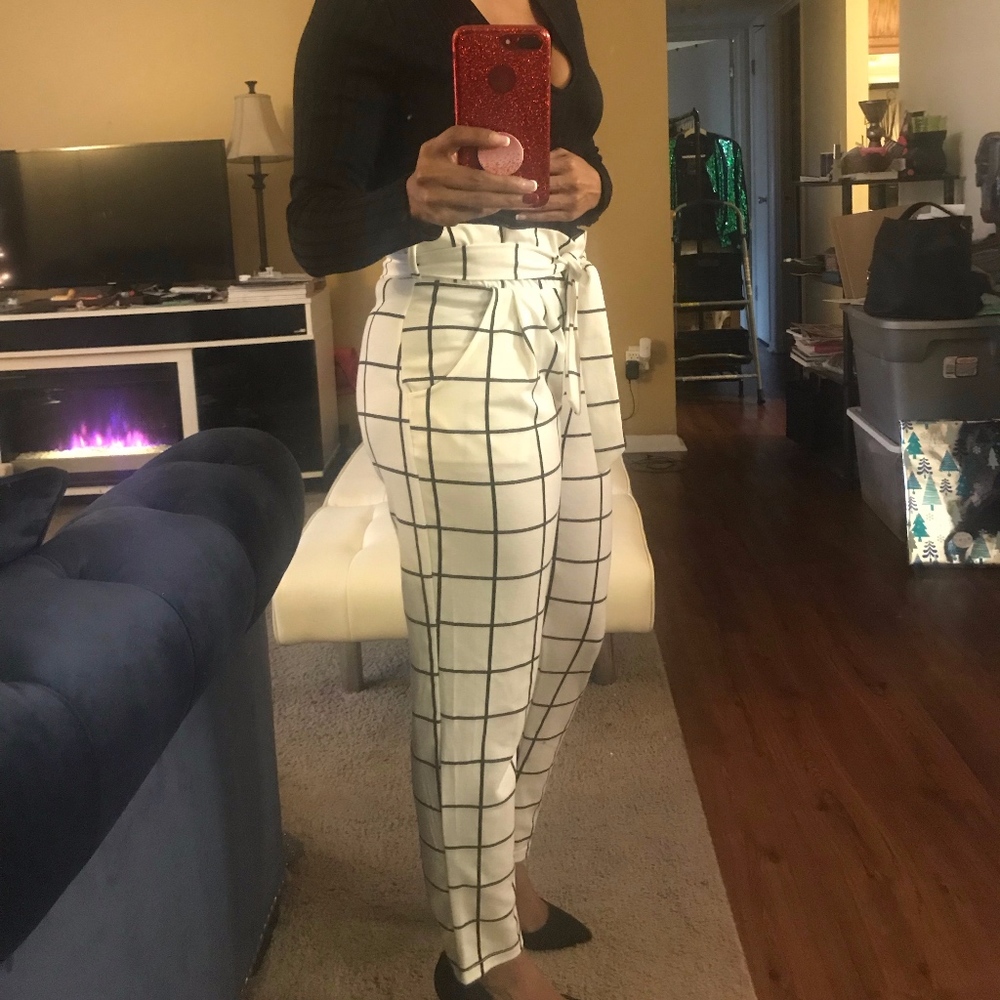 high waist pants with belt